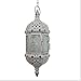Metal White Hanging Decorative Candle Lanterns, Wedding Decoration Candlestick Holder, Moroccan Candle Lanterns for Christmas Including 17Inch Chain with Hook