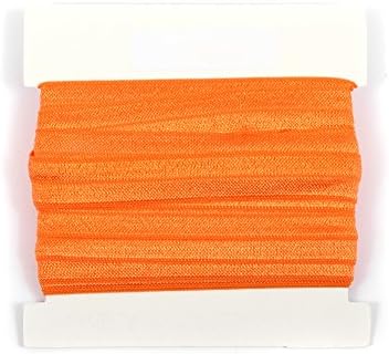 10 yard Bundle 5/8th inch Satin Fold Over Elastic FOE - Orange