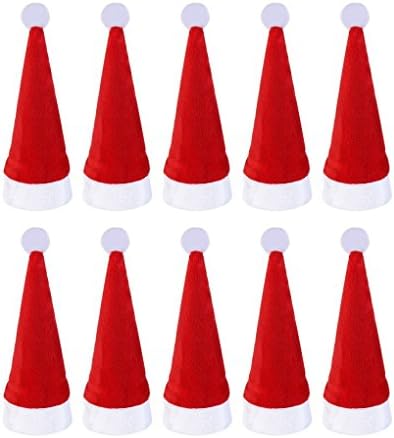 Christmas Decorations Small Santa hats Set of 10