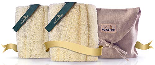 Fancy Pine Loofah Sponge for Exfoliating Skin - Hard to Soft Customizable, Yuck Free, 100% Natural Organic Egyptian Luffa Cylindrica Shower Loofahs - Body Puff Scrubber Sponge for Cellulite, Dry Skin - Thumbnail 7