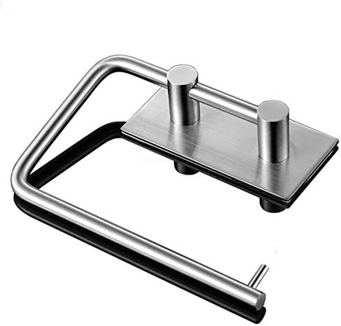 Goodfure Self Adhesive SUS 304 Stainless Steel Toilet Paper Holder Storage Bathroom Kitchen Paper Towel Dispenser Stick On Sticky Tissue Roll Hanger Wall Mount Contemporary Style, Brushed Finish-1pc