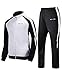 Mens Performance Track Suit Set White/Black Large