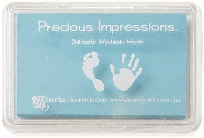 Precious Impressions Baby Blue Ink Pad: Washable, 3.25 X 2.125 Inches Non-Fading, Acid-Free For Scrapbooks &amp; Baby Books, 2 Pcs