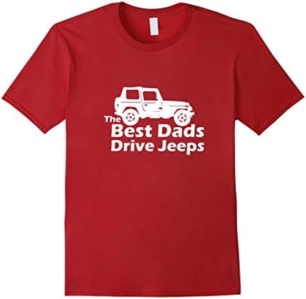 Men's The Best Dads Drive Jeeps Funny True T-Shirt Medium Cranberry