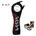 Multi Bottle Opener, Showshow Bottle Can Opener, Lid Twist Off Gripper, for Seniors Rheumatoid Arthritis (5 in 1) (1 pack black)