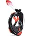 Ranersports 180° GoPro Compatible Full face Snorkel mask with Large Viewing Area,See More Beautiful Water World (Panoramic Black/Orange, Large/Extra Large, Large/Extra Large)