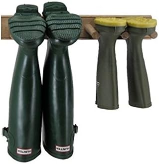 Creamore Mill Wall Mounted Oak Rain Boot/Galoshes Rack, 2 Pair
