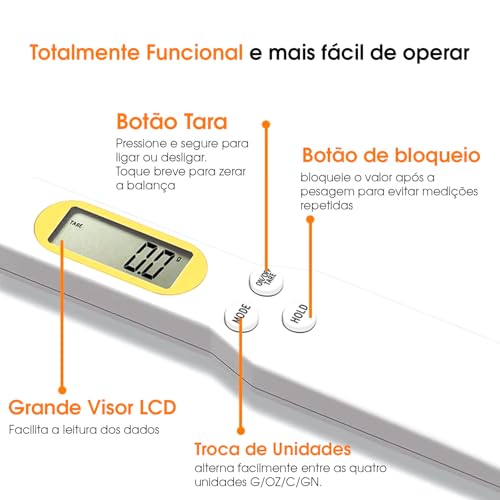 Colher Medidora Digital com Balança LCD Dosador Precisão Cozinha Até 500g