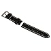 Black 24mm Width Genuine Leather Wristwatch Band Men Watch Strap Watchband