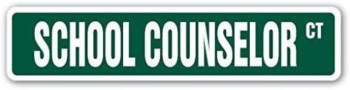 Cortan360 School Counselor Street Sign Counseling Psychology | Indoor/Outdoor | 8" Wide Sticker Decal