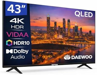 43VB56QV Smart TV 43 Pulgadas QLED 4K UHD, HDR10, Dolby Audio, Bluetooth, HDMI 2.1, Diseño Sin Marcos (Frameless), Funciones de accesibilidad, Gama 2026