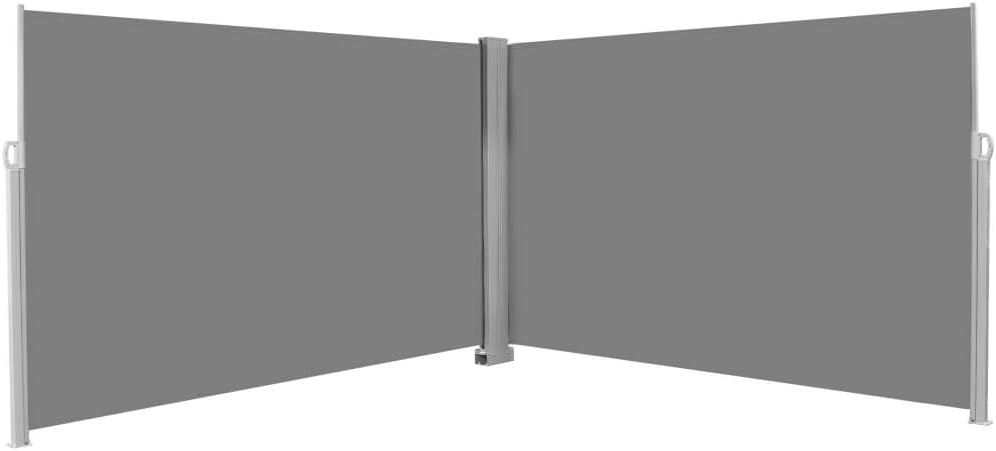 HELLOLAND 70.9"x236.2" Outdoor Garden Retractable Side Awning Patio Waterproof Privacy Sun Screen Sun Shade and Wind Screen, Gray