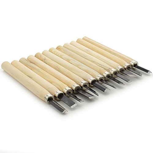Shopline Professional 12 Pieces Wood Carving Chisel Set, Wood Carving Knife Kit