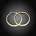 50mm Basketball Flattened Hoop Earrings 14K Gold For Girls Womens Nice Gift (gold)