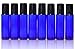 Glass Roller Bottles with Stainless Steel Ball, 10ml Essential Oil Roller Bottles for Essential Oils, Perfumes, Lip Balms, Roll on Bottles Dropper Included