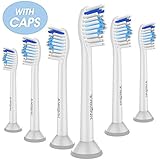 TriLink 6 Pack Replacement Toothbrush Heads for Philips Sonicare ProResults, fit DiamondClean, FlexCare, Gum Health, Plaque Control, EasyClean, HealthyWhite and HydroClean Sonicare Electric Toothbrush