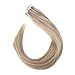 Sunny Hair Tape in Hair Extensions Real Human Hair Invisible Remy Hair Extensions Tape ins for Women Ash Blonde Highlight Bleach Blonde with Pink Hue 14 inch 20Pcs 50G