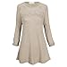 Women's Crochet Lace Round Neck 3/4 Roll Up Sleeve Semi Sheer Bohemian Top