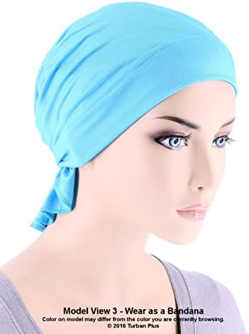 Womens Ruffle Chemo Hat Beanie Scarf, Soft Turban Bandana Head Wrap for Cancer