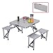 Outdoor Garden Aluminum Portable Folding Camping Picnic Table W/ 4 Seats