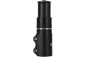 LITEONE Bike Stem Riser Bike Fork Stem Extender Bicycle Handlebar Raiser Head Up Adapter Suitable for Mountain Bike, Road Bike, MTB, BMX, Fixie (Aluminium Alloy, Adjustable, Black)