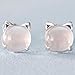 Acxico Lovely Cute Opals Little Cat Stud Earrings