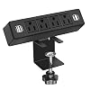 Desk Clamp Power Strip with 4 USB Ports, Desktop Edge Mount Outlets, Removable Desk Mount Multi-Outlets,Power Socket…