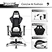 DESINO Gaming Chair Racing Style High Back Computer Chair Swivel Ergonomic Executive Office Leather Chair Video Game Desk Chair with Footrest for Adults (White)