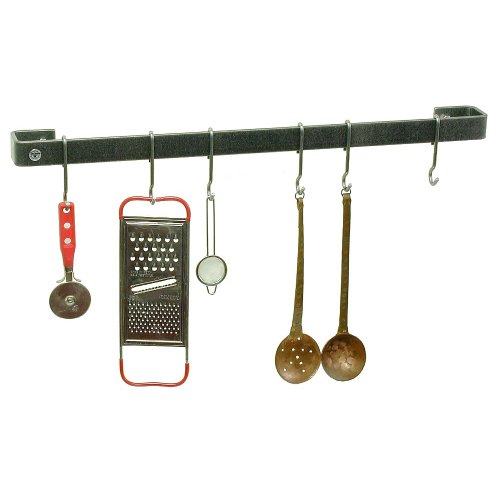 Enclume Premier 24-Inch Utensil Bar Wall Pot Rack, Hammered Steel