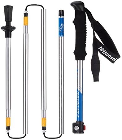ALLIN Adjustable Hiking Sticks Pole Folding Collapsible Alpenstocks Trekking Pole Color Blue