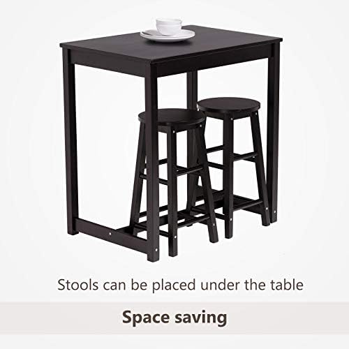 Wooden desk set with two stools, priced at $109.99.