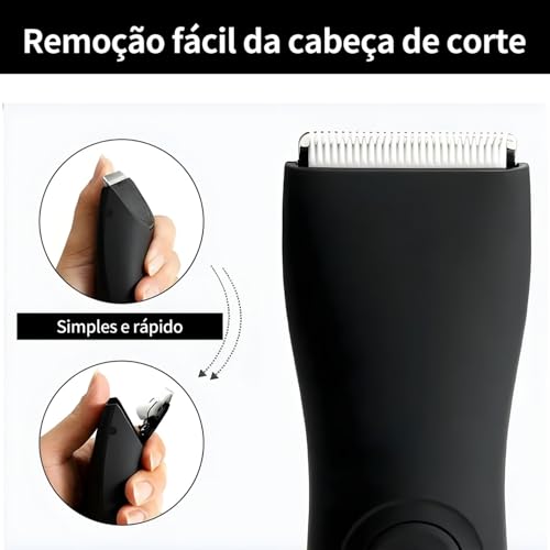 CAMAPE Maquina Maquininha de Raspar Barbear Pelos Íntimos Homem com lâmina cerâmica não belisca não machuca aparador virilha íntimo raspar cabelos barba corpo pezinho axila peito perna bivolt e a prova d'agua