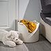 Luxurious Woven Cotton Rope Basket | Decorative, Elegant & Durable Wicker Laundry Bin | Ergonomic & Multipurpose White Blanket Storage Hamper | Stylish & Practical Nursery Organizer