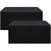 Smiry 2 Packs Fitted Black Tablecloths, 6 Foot Rectangle Polyester Fabric Table Cloths, Washable Table Cover for Trade Show, Craft Show, Parties, Birthday, Wedding, 72 x 30 Inch