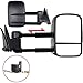ECCPP Tow Mirrors Pair Truck Mirrors Fit For 1988-1998 for Chevy for GMC Pickup Truck Manual Adjusted No Heated No Turn Signal Black Housing Towing Mirrors