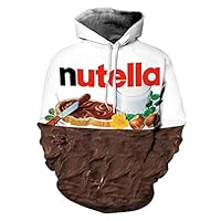 Ocamo Street Style Sweatshirt Pullover Jumpers 3D Nutella Chocolate Printed Hoodie for Men and Women Chocolate XL