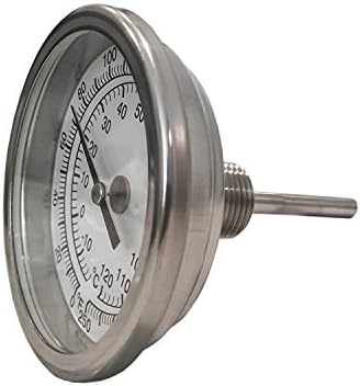 3" Dial x 2.5" Stem Brewing/Distilling Thermometer with 1/2 NPT