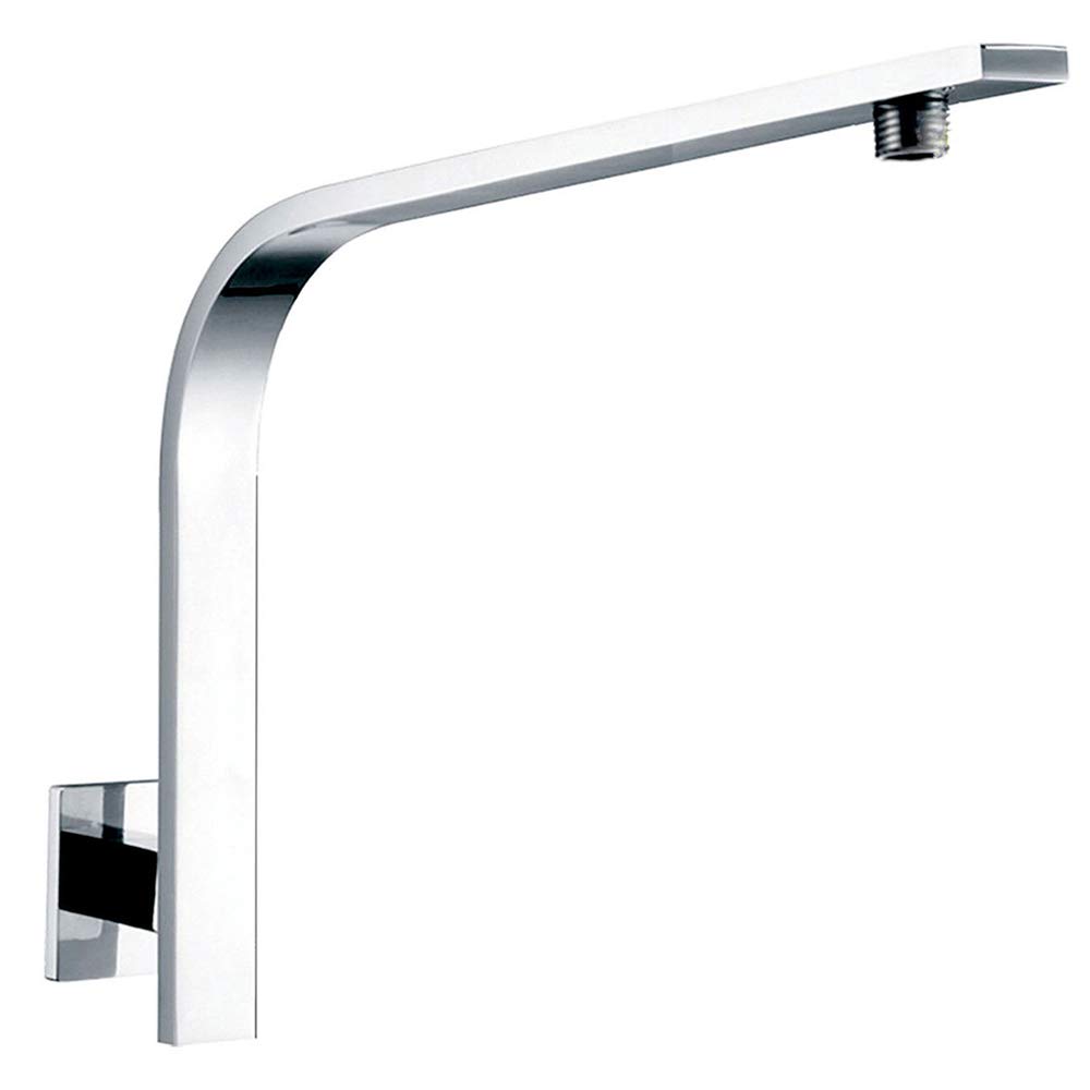 Ownace Solid Brass Gooseneck Square Chrome Wall Mounted Shower Arm for Shower Head Set