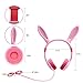 barsone Volume Limiting Kids Headphones Girls,85dB Over Ear Wired Headset with Music SharePort,Food Grade Silicone,Cute Detachable Bunny Ears Headphones for School Children Toddlers Pink