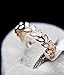 Taoqiao White Enamel Accent Olive Branch Design Band Ring Size 9