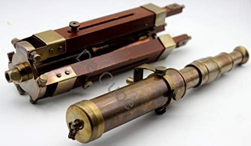 De Dice Classic Brass Telescope with Finest DF Lens and Adjustable Tripod Stand Makes it Excellent for Youngsters and Inexperienced persons, Workplace Desk Residence Decor Ascent, Collectible (Vintage Patina on Brass)