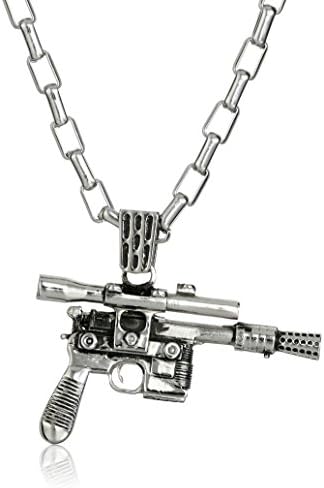 Star Wars by Han Cholo Unisex HC Blaster Silver Pendant Necklace, 30"