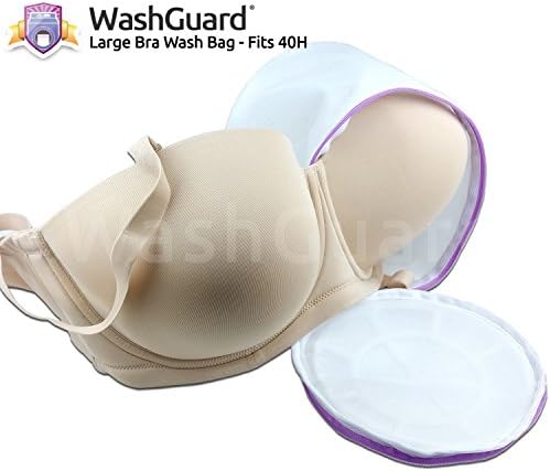 Bra Wash Bag for Large Size Bras Protective, Double Layer Construction, Fits up to 40H Bras - by WashGuard