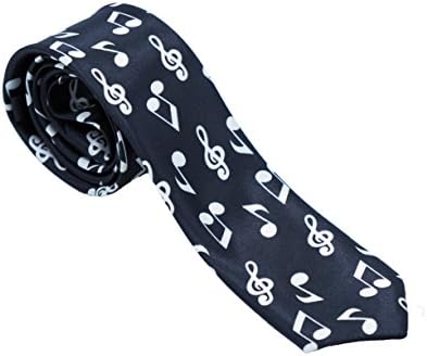 Men's Silky Slim Novelty Necktie by Corner4Shop (Music Notes)