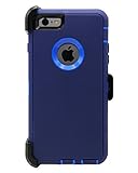 WallSkiN Turtle Series Cases for iPhone 6 / iPhone 6S (Only) Full Body Protection with Kickstand & Holster - Midnight (Navy Blue/Blue)