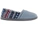 HomeIdeas Women's Velvet Memory Foam House Slippers, Closed Back Indoor / Outdoor Shoes with Colour Stripe,Blue,Medium / 7-8 B(M) US