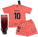 Messi #10 FC Barcelona 2018/2019 3rd Champions League Jersey Shorts and Socks for Kids/Youths