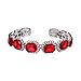 BriLove Women's Wedding Bridal Multi Emerald Cut Crystal Open Bangle Stretch Bracelet