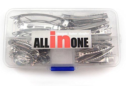 ALL in ONE DIY Hair Clip Kit: Assorted Size & Design 18pcs Alligator Clip+5pcs French Style Barrette Clip+8pcs Snap Clip+4pcs Bobby Pin Clip+container - Thumbnail 5