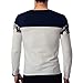 LOGEEYAR Men's Casual Slim Fit Long Sleeve Color Block Printing Henley T-Shirts Z-White